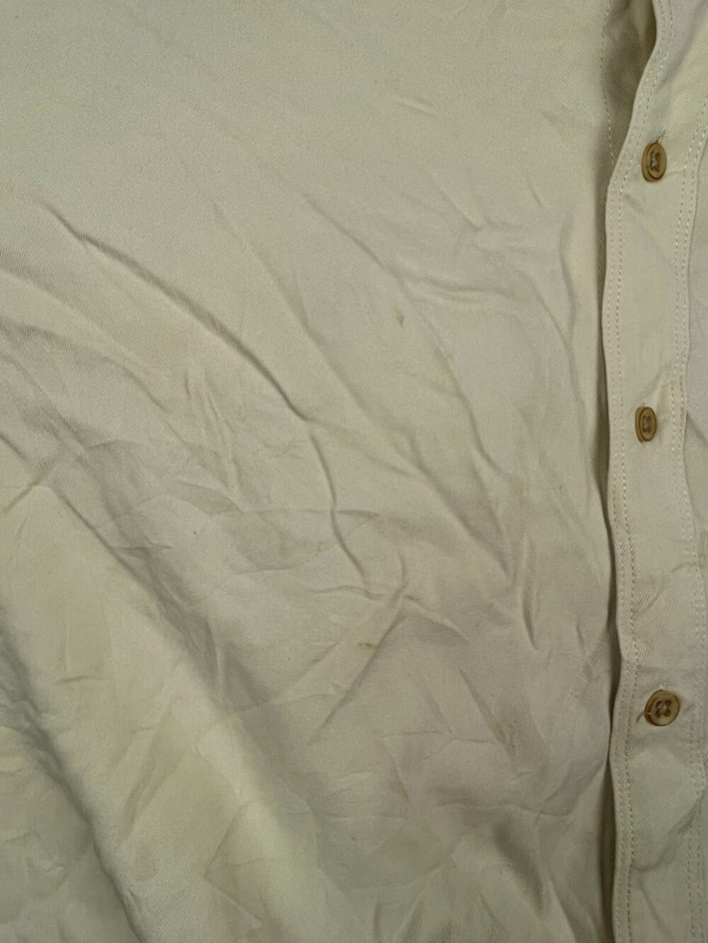 Tommy Bahama Mens Button Up Camp Shirt Large All Silk Long Sleeve Pale Yellow ** - Picture 8 of 11